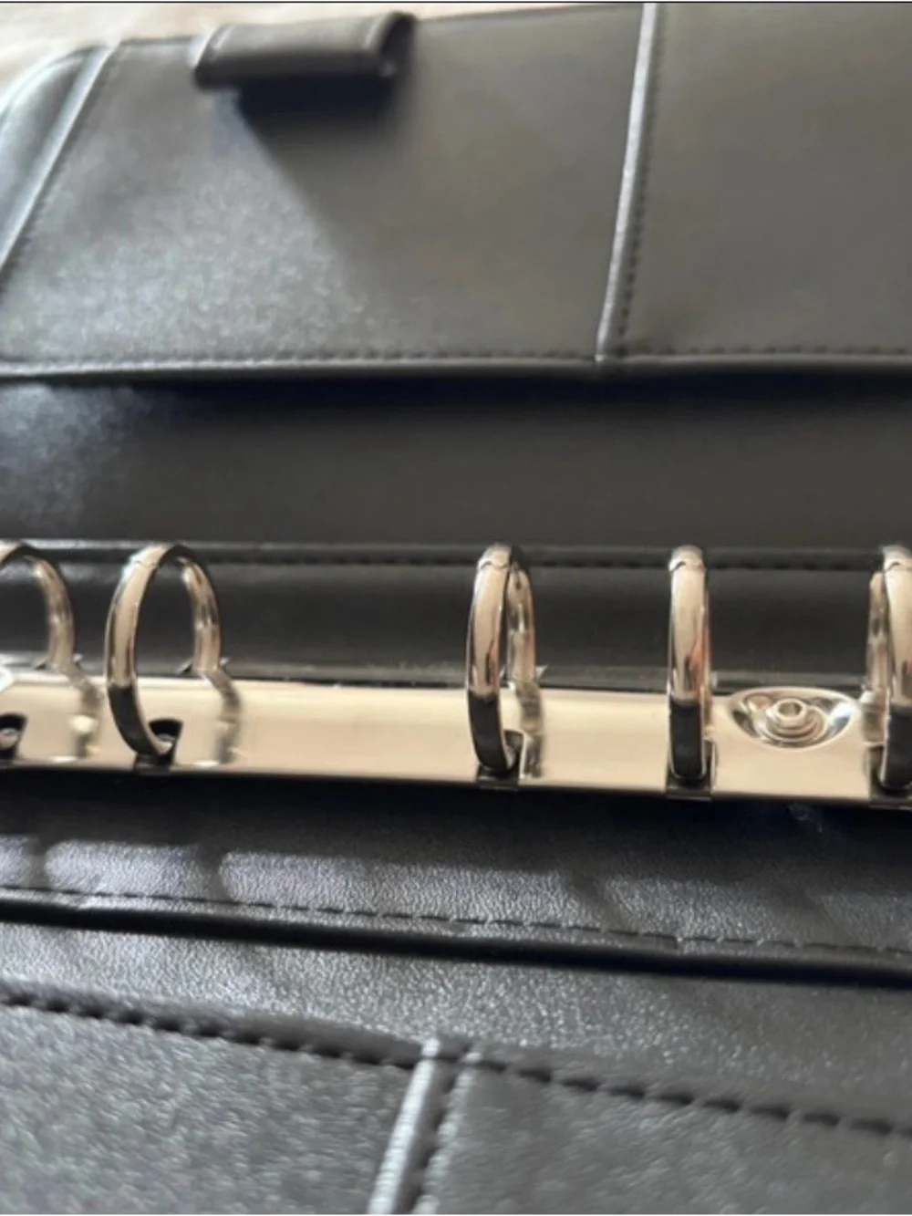 Franklin Covey Pocket Size 6‑Ring Binder – Black Faux Leather – Rare